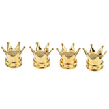 Maxbell Maxbell 4x Gold Crown Car Tire Air Stem Valve Caps Wheel Airtight Screw Cover Dust