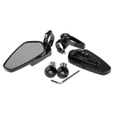 Maxbell Maxbell Universal CNC Motorcycle 22mm Handle bar End Rearview Side Mirrors - Black