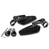 Maxbell Maxbell Universal CNC Motorcycle 22mm Handle bar End Rearview Side Mirrors - Black