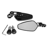 Maxbell Maxbell Universal CNC Motorcycle 22mm Handle bar End Rearview Side Mirrors - Black