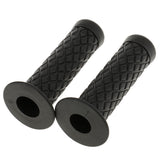 Maxbell Maxbell 2pcs Vintage Rubber Motorcycle Handlebars Grips 7/8 22mm Universal Black