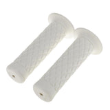 Maxbell Maxbell 2pcs Vintage Rubber Motorcycle Handlebars Grips 7/8 22mm Universal White