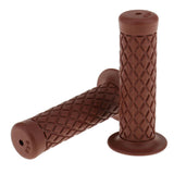 Maxbell Maxbell 2pcs Vintage Rubber Motorcycle Handlebars Grips 7/8 22mm Universal Brown