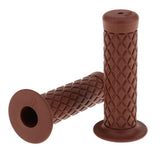 Maxbell Maxbell 2pcs Vintage Rubber Motorcycle Handlebars Grips 7/8 22mm Universal Brown