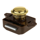 Maxbell 15xPush Button Catch Lock Cupboard Door Knob Campervan Caravan Motorhome Brown