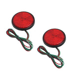 Maxbell Maxbell 2 Pieces Round Reflector 6mm Nuts LED Rear Tail Brake Stop Light Red Lens