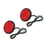 Maxbell Maxbell 2 Pieces Round Reflector 6mm Nuts LED Rear Tail Brake Stop Light Red Lens