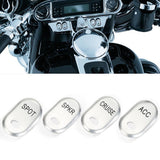 Maxbell 2xChrome Brushed Rocker Switch Cover For Harley Electra Glide FLHTCU 1996-2013