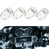 Maxbell 2xChrome Brushed Rocker Switch Cover For Harley Electra Glide FLHTCU 1996-2013
