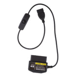Maxbell 3xOBDII USB Female Power Charger Cable 16Pin Male Connector for GPS DVR New