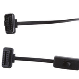 Maxbell 10x16 Pin M to F With Switch OBD2 Cord Extension Cable Adapter Connector On/Off