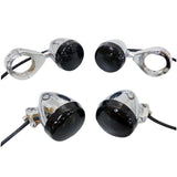 Maxbell 4 Pieces Motorcycle Front Rear Turn Signal Light 41mm Relocation Fork Clamps For Harley