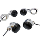 Maxbell 4 Pieces Motorcycle Front Rear Turn Signal Light 41mm Relocation Fork Clamps For Harley