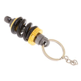 Maxbell 3xUniversal Metal Motorcycle Shock Absorber Shape Key Chain Ring - Black+Gold