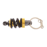 Maxbell 3xUniversal Metal Motorcycle Shock Absorber Shape Key Chain Ring - Black+Gold