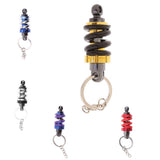 Maxbell 3xUniversal Metal Motorcycle Shock Absorber Shape Key Chain Ring - Black+Gold