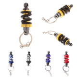 Maxbell 3xUniversal Metal Motorcycle Shock Absorber Shape Key Chain Ring - Black+Gold
