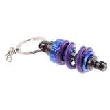 Maxbell 3xUniversal Metal Motorcycle Shock Absorber Shape Key Chain Ring - Purple+Blue