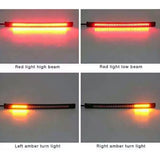 Maxbell 2xMotorcycle Flexible Integrated 48-LED Brake Tail Turn Signal Light Strip