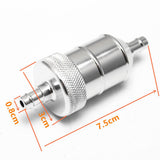 Maxbell 10x8mm 5/16" Aluminium Inline Fuel Petrol Diesels Filter Universal Silver