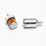Maxbell 10x8mm 5/16" Aluminium Inline Fuel Petrol Diesels Filter Universal Silver