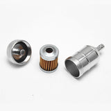 Maxbell 5x8mm 5/16" Aluminium Inline Fuel Petrol Diesels Filter Universal Silver