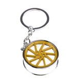 Maxbell Maxbell Fashion Creative Car Wheel Hub Rim Model Keychain Key Ring - Silver&Gold