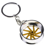 Maxbell Maxbell Fashion Creative Car Wheel Hub Rim Model Keychain Key Ring - Silver&Gold