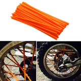Maxbell 72Pcs Universal Motocross Wheel Rim Spoke Wraps Skins Cover Orange & White
