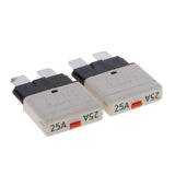 Maxbell 2x2 Piece Automatic 28V Marine Resettable Fuse Auto Circuit Breaker Blade 25A