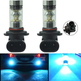 2pcs Ice Blue H10 Universal Car Headlight Fog Lamp LED Bulb Replacement