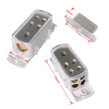 Maxbell 10x4-Way 1X 4AWG In 4X 8AWG Out Power/Ground Cable Splitter Distribution Block