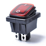 Maxbell 2x4 Pin On-Off Car Boat Lighted Rocker Toggle Switch Waterproof  Red