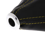 Maxbell 2xUniversal Manual/Auto Gear Shift Knob Shifter Boot Cover Stitch Yellow
