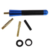Maxbell 2x8cm Carbon Fiber Style Universal Car Stubby Antenna Decoration+Screw Blue