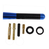 Maxbell 2x8cm Carbon Fiber Style Universal Car Stubby Antenna Decoration+Screw Blue