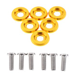Maxbell 2x6 Set M6x18mm Aluminium License Plate Frame Bumper Fender Bolt Screw Gold