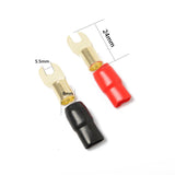 Maxbell 5x5 Pairs 4 AWG Car Audio Power Ground Wire Fork Terminal Connector Brass