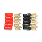 Maxbell 2x5 Pairs 8 AWG Car Audio Power Ground Wire Fork Terminal Connector Brass