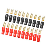 Maxbell 2x10 Pairs 4 AWG Car Audio Power Ground Wire Fork Terminal Connector Brass