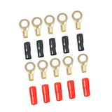 Maxbell 2x5 Pairs 8 AWG Car Audio Power Ground Wire Ring Terminal Connector Brass