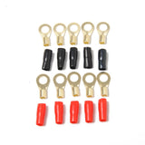 Maxbell 3x5 Pairs 8 AWG Car Audio Power Ground Wire Ring Terminal Connector Brass