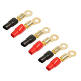 Maxbell 2x3 Pairs 1/0 AWG Car Audio Power Ground Wire Ring Terminal Connector Brass