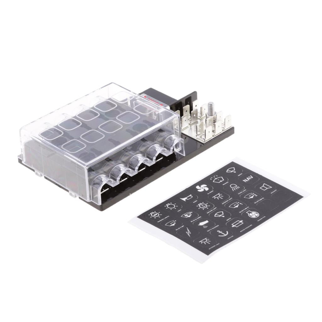 Car Boat Automotive 10 Way ATC/ATO Blade Fuse Box Block Holder Panel
