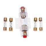 Maxbell 2xAGU Short Fuse Holder 0 4 8 Gauge Gold Plated 20A 40A 60A 80A Fuse SKFH104