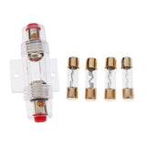 Maxbell 2xAGU Short Fuse Holder 0 4 8 Gauge Gold Plated 20A 40A 60A 80A Fuse SKFH104