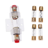 Maxbell 2xAGU Short Fuse Holder 0 4 8 Gauge Gold Plated 20A 40A 60A 80A Fuse SKFH104