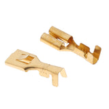 Maxbell 2x50 Pieces Brass Crimp Terminal Cable Locking Female Spade Connector 6.3mm