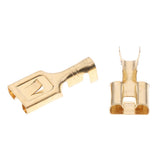 Maxbell 2x50 Pieces Brass Crimp Terminal Cable Locking Female Spade Connector 7.8mm