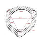 Maxbell 15x Car Triangle 3 Bolt High Temperature Exhaust Gasket Flange 2.5 inch